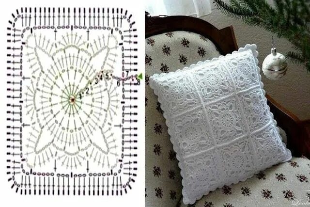 Красивые подушки крючком со схемами Horgolmány: Nagyi kocka... sokkal másképpen... Almohadones, Cortinas de ganchill