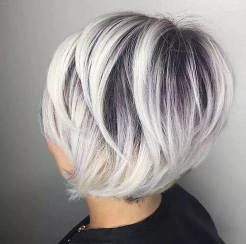 Красивые покраски волос фото короткие волосы Short And Sweet With Platinum Highlights Ash blonde hair colour, Silver hair col
