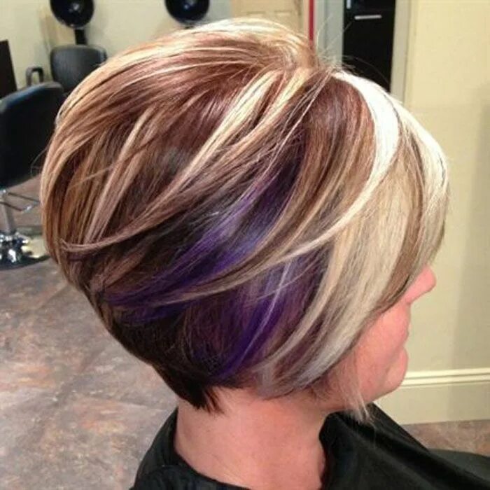 Красивые покраски волос фото короткие волосы Short hair highlights, Stacked bob haircut, Short hair color