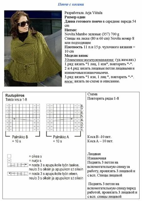 Красивые пончо спицами со схемами Вязание спицами для женщин Пончо. Обсуждение на LiveInternet - Российский Сервис