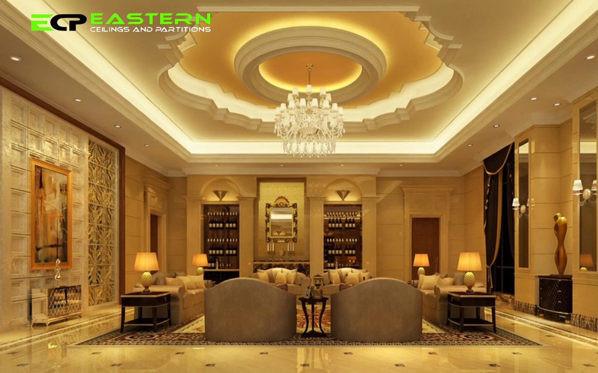 Красивые потолки оформление 3D design of VIP reception room luxury hotel. Hotel interior design, Lobby desig