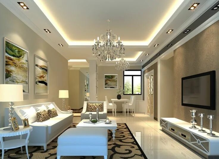 Красивые потолки оформление Luxury Living room decor Ceiling design living room, Simple ceiling design, Fals