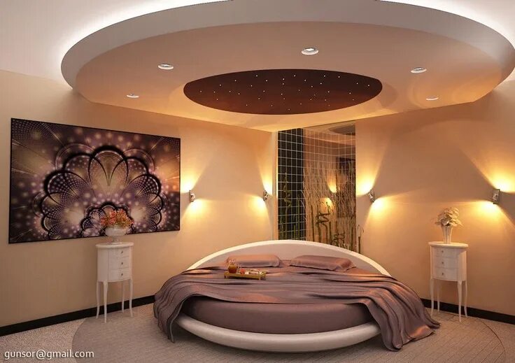 Красивые потолки в комнате фото Round bedroom....nice. Modern bedroom design, Ceiling design bedroom, Luxurious 
