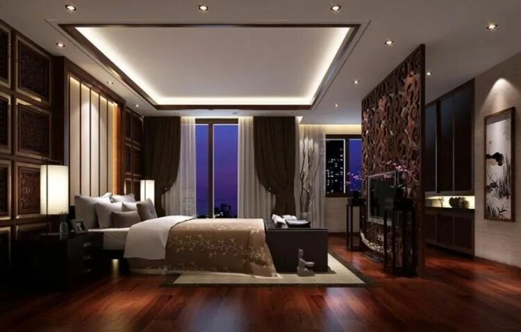 Красивые потолки в комнате фото 20 Master Bedroom Designs with Wooden Floors Bedroom wooden floor, Bedroom desig