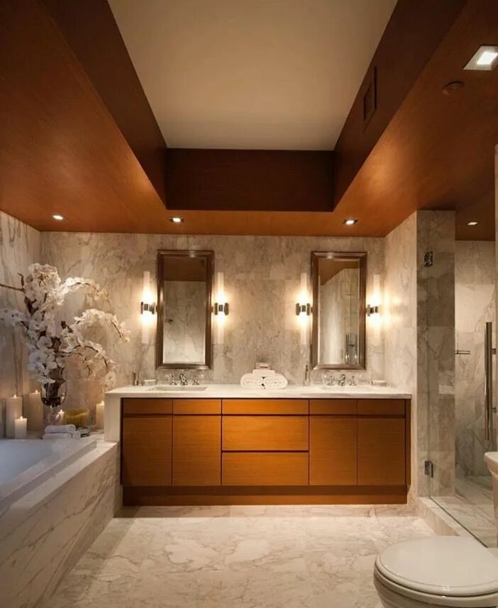 Красивые потолки в ванной фото Pin by Chantel White on Home Transitional bathroom design, Contemporary bathroom