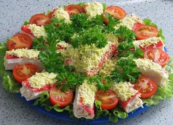 Красивые праздничные рецепты с фото Крабовые палочки "Очаровашки". ОЧЕНЬ ВКУСНАЯ ЗАКУСКА!!! Yemek ve Salata