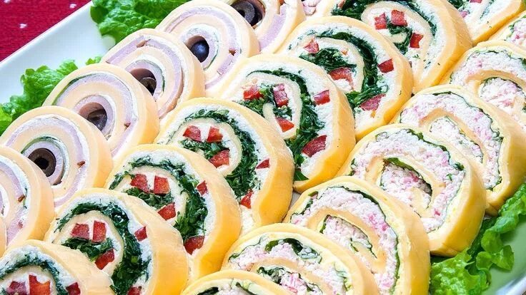 Красивые праздничные рецепты с фото Что приговить на горячее в год крысы: 3 быстрых рулета с сыром Праздничные закус