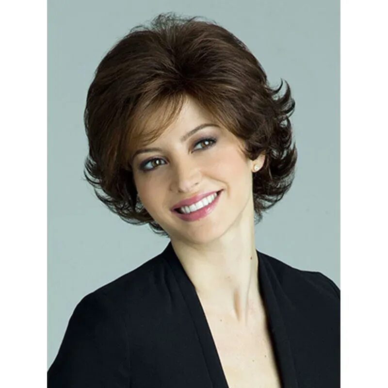 Красивые прически 45 New Arrival Short Curly Layered Hairstyle Heat Resistant Fiber Synthetic Hair Wi