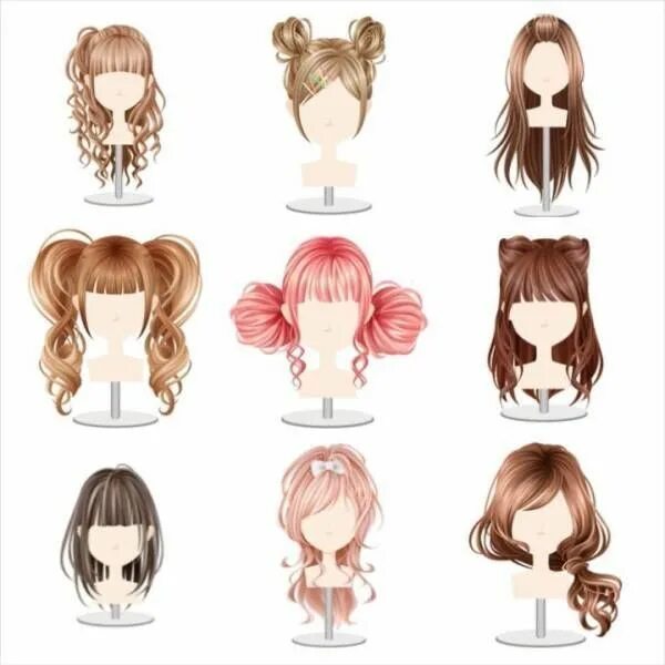 Красивые прически аниме девочек Pin by Taylor Fletcher on how to draw in 2019 Anime hair color, Hair sketch, How