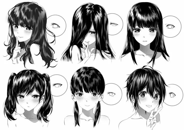 Красивые прически аниме девочек ボ-ド"Character design"の ピ ン ア ニ メ デ ッ サ ン チ ュ-ト リ ア ル, 顔 の ス ケ ッ チ, キ ャ