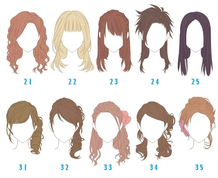 Красивые прически аниме девушек прически (девичьи) аниме Drawing hair tutorial, How to draw hair, Anime hair
