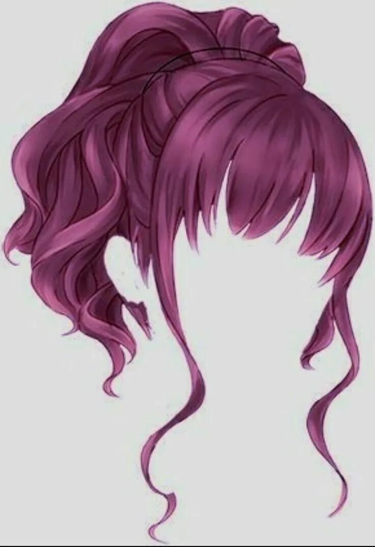 Красивые прически аниме девушек Pin on assortment of clothes Ponytail drawing, Anime hair, How to draw hair