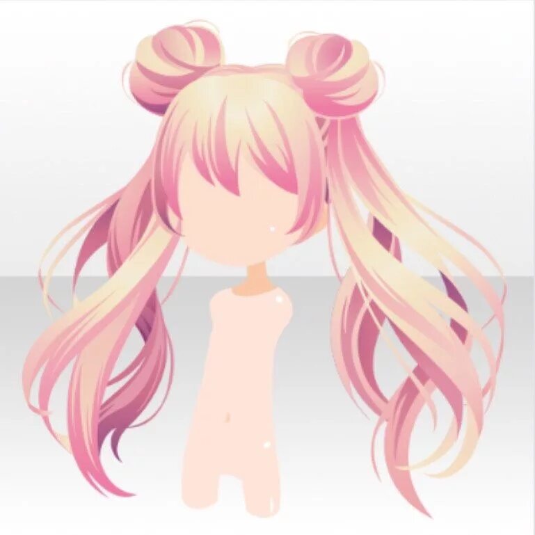 Красивые прически аниме девушек Hairstyle) Magical Twin Horn Buns Hair ver.A pink Chibi hair, Manga hair, How to