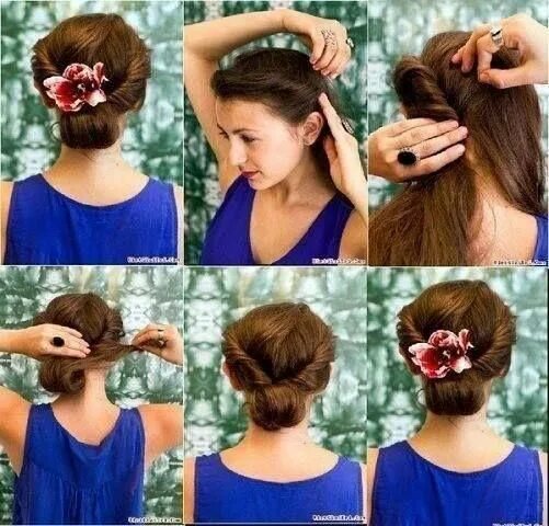 Красивые прически делаем сами Summer vintage hair with flower Винтажные прически, Идеи причесок, Быстрые приче