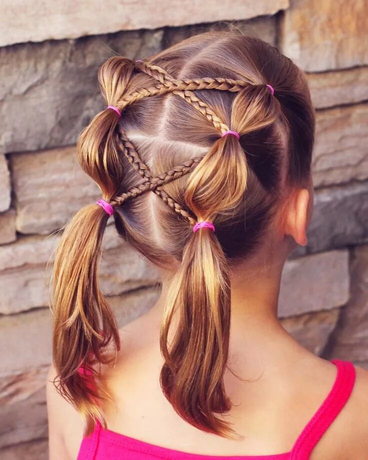 Красивые прически девочек руками Bubble Braids with Criss Crossed Braids // I don't think I've ever done this sty