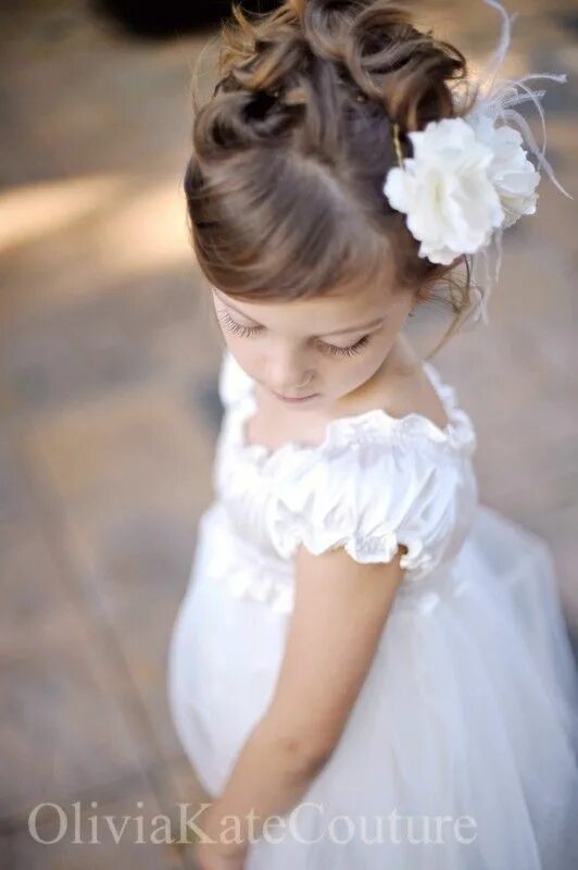 Красивые прически девочке на свадьбу Ivory Flower Girl Dresses, Flower Girl Tulle Dress, Baby Wedding Dress, Toddler 