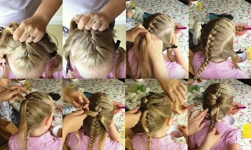 Красивые прически девочке пошагово Заплести девочку пошагово: найдено 86 изображений
