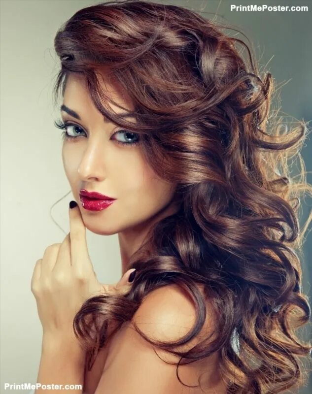 Красивые прически девушек картинки Model with beautiful curly hair Poster ID:70733701 Hair poster, Beautiful curly 
