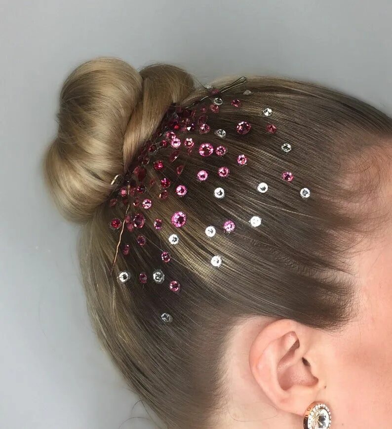 Красивые прически для художественной гимнастики The Stella Burst Swarovski Crystal Ballroom Hairpiece Etsy Cabelo competição, Pe