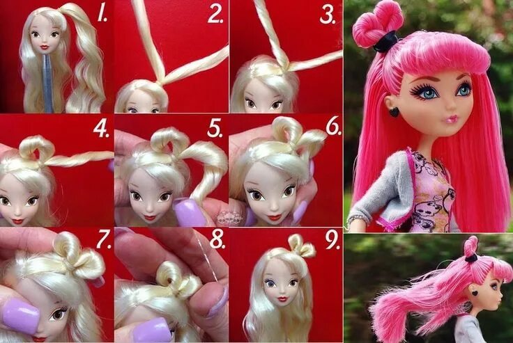 Красивые прически для кукол � � � � � � � � � � � � � � � � � � � � � Barbie hairstyle, Barbie doll hairstyl