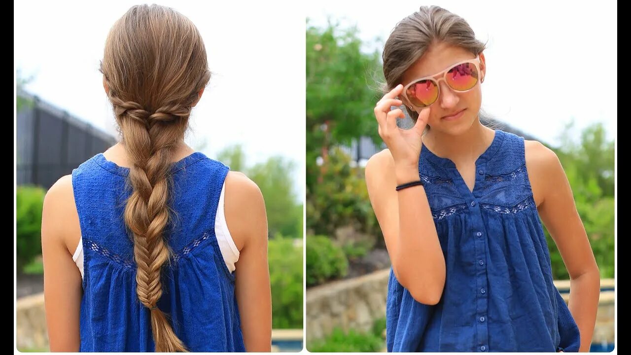 Красивые прически для лета Rope Twist Combo Braid Cute Girls Hairstyles - YouTube
