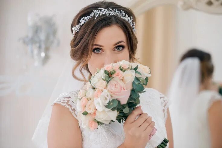 Красивые прически для невест с маленьким лицом Bridal Hair vines Headpiece Extra long Tiara Wedding crown Etsy Romantic wedding