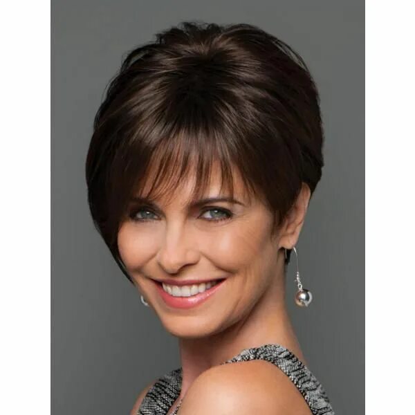 Красивые прически для женщин 45 Short Layered Wig Layered 8 Inches Great Monofilament Short Straight Wigs in 202