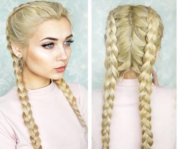Красивые прически две косички #Roxxsaurus Big box braids hairstyles, Braided hairstyles easy, Box braids hairs