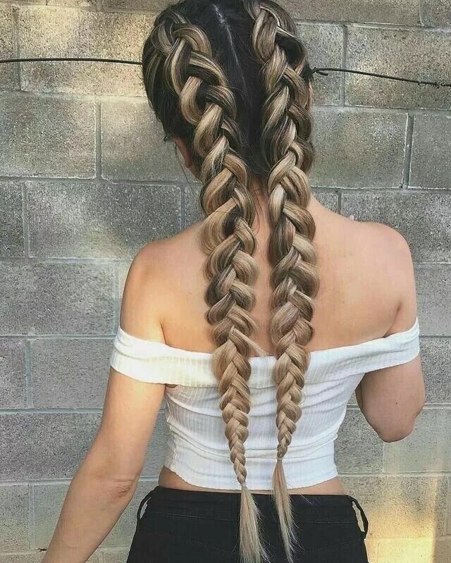 Красивые прически две косички Французские косы Long hair styles, Cool hairstyles, Hair