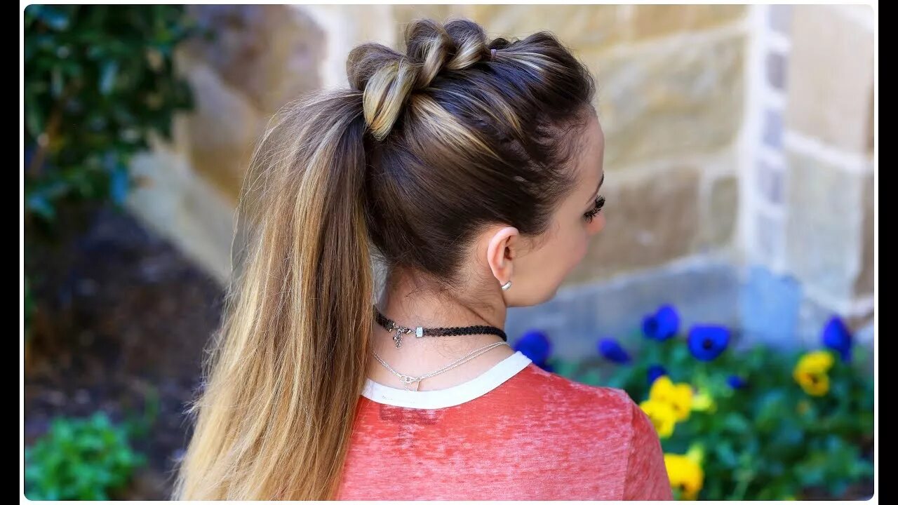 Красивые прически хвостик девочек Pull-Thru Ponytail Cute Girls Hairstyles - YouTube