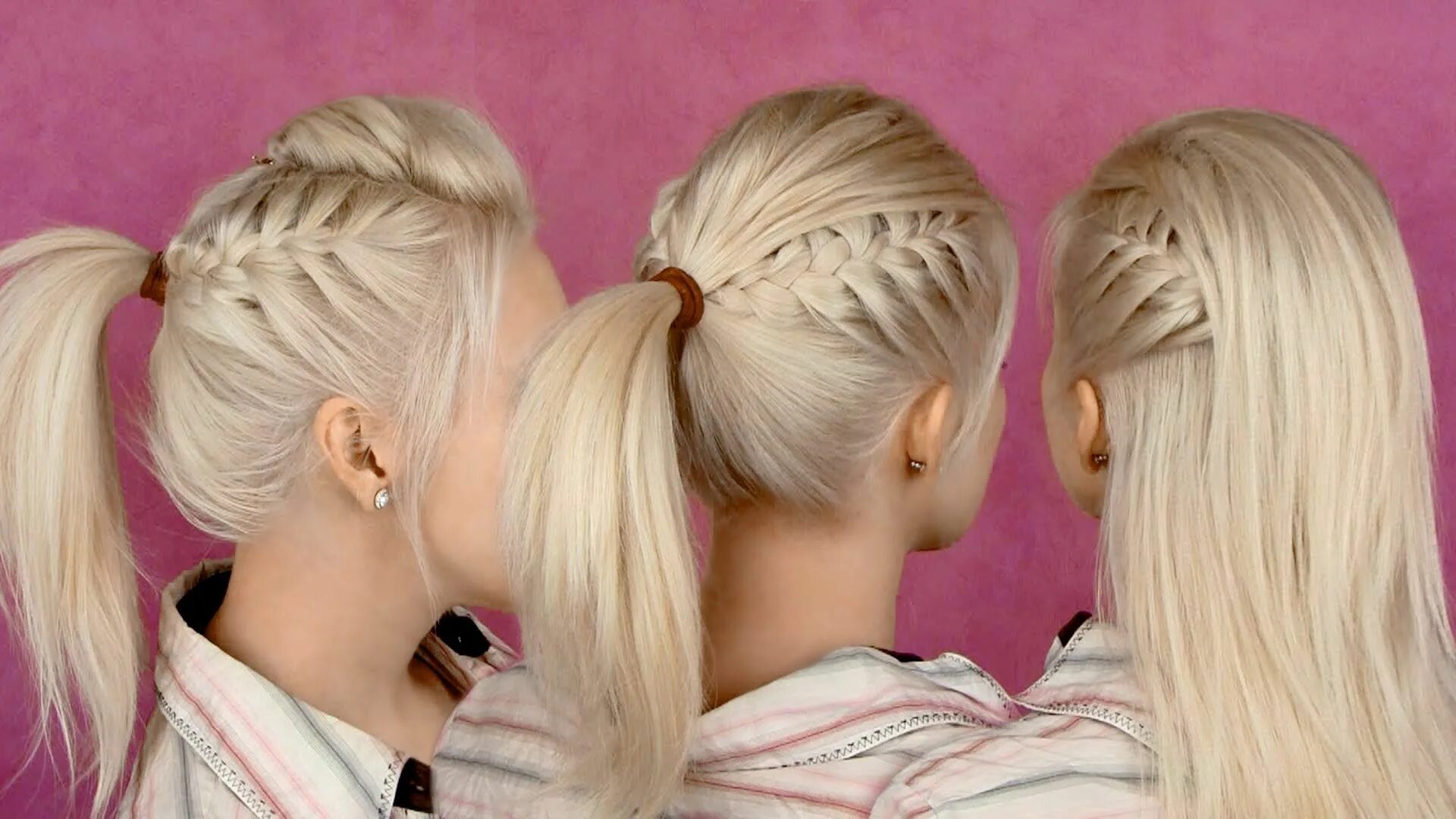 Красивые прически из двух хвостов Hairstyles for party and everyday: braided half updo and ponytail hair tutorial 