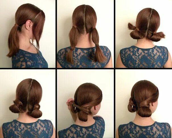 Красивые прически из двух хвостов Pin en ПРИЧЕСКА