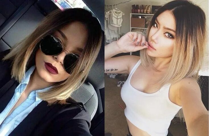 Красивые прически каре с цветом амбре Pin by Oksana Voloshina on Hairstyles Hair styles, Bob hairstyles, Ombre bob