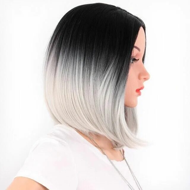 Красивые прически каре с цветом амбре Bob Wig Women Short Straight Hair With Bangs Hair styles, Ombre hair color, Long