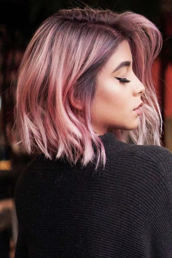 Красивые прически каре с цветом амбре 18 Medium Length Hairstyles for Thick Hair Medium hair styles, Hair color pink, 