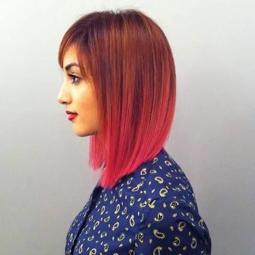 Красивые прически каре с цветом амбре Pretty Copper To Pink Sombre Red ombre hair, Ombre hair, Hair color red ombre