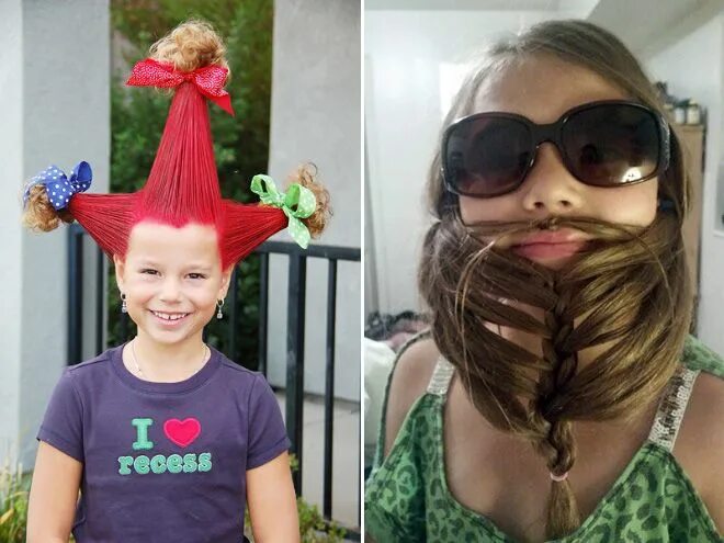 Красивые прически которые может сделать даже ребенок The Best Hairdos From "Crazy Hair Day" at Schools Wacky hair days, Crazy hair da