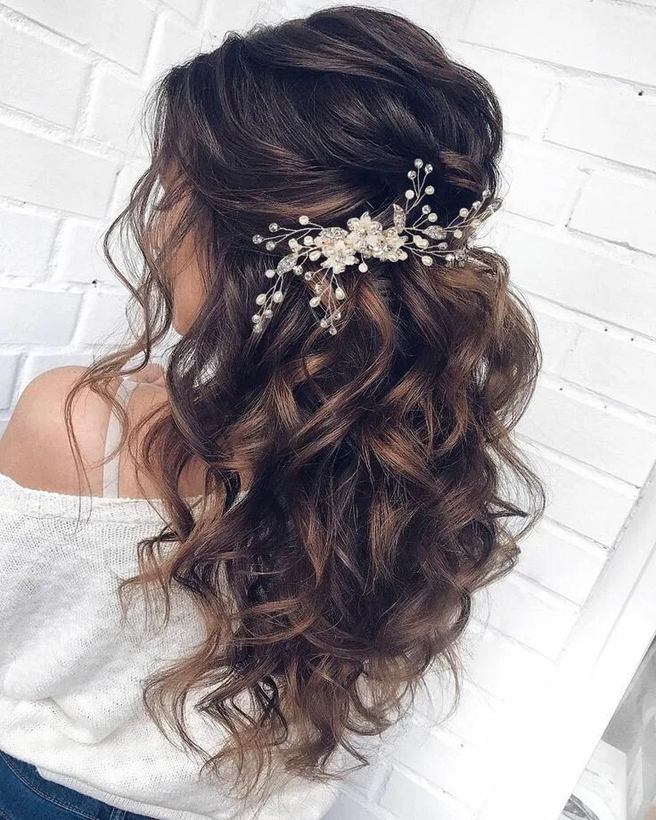 Красивые прически локоны на длинные Crystal Wedding Hair Comb Pearl Bridal Hair Comb Bridal Hair Accessories Pearl H