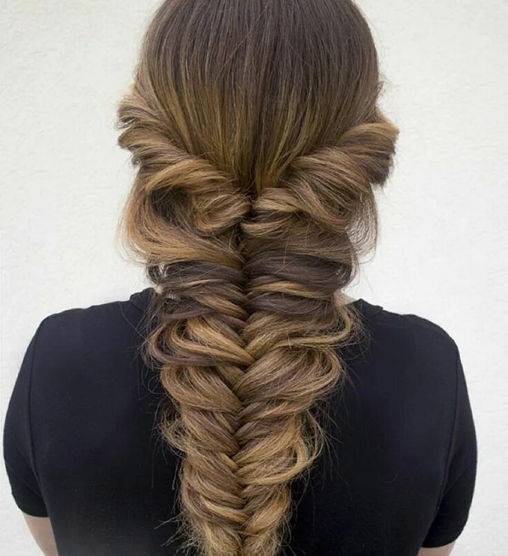 Красивые прически на длинные волосы резинками Pin by Крис Остин on Прически Long hair styles, Fishtail braid hairstyles, Hair 