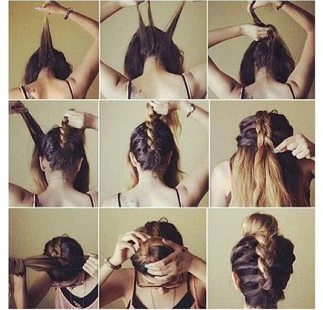 Красивые прически на гулянку Pin by Muriel Bean on Month without heat Hair, Hair tutorial, Hair braid bun tut