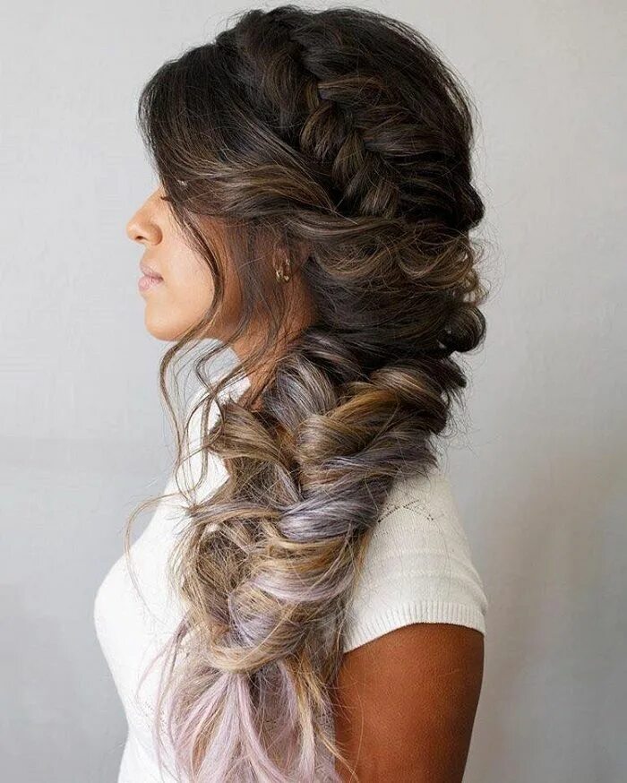 Красивые прически на густые волосы Chic Fishtail Braid Hairstyles To Swoon Over side fishtail braid Fishtail braid 