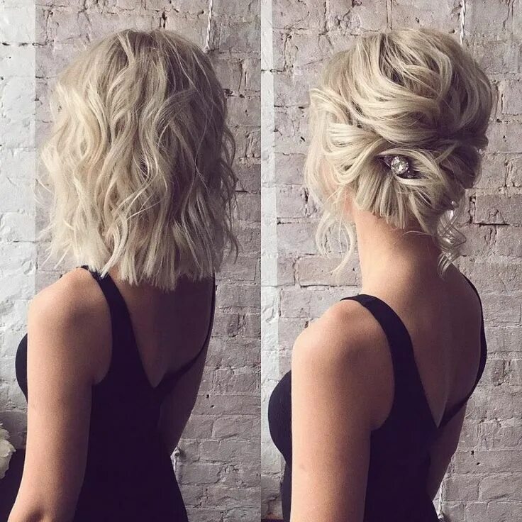 Красивые прически на каре Chic and Stylish Wedding Hairstyles for Short Hairs Short wedding hair, Updos fo