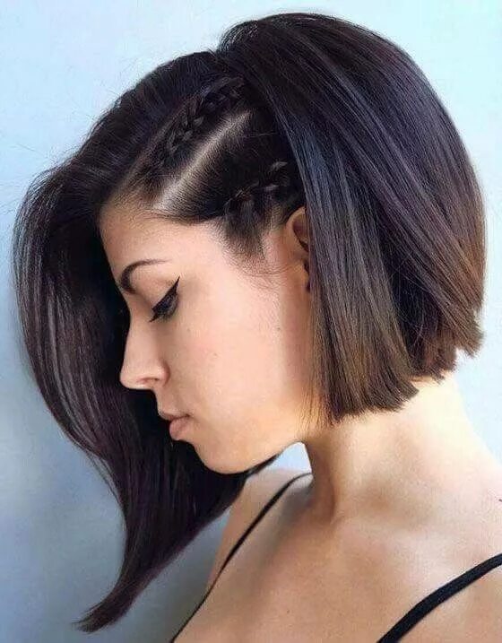 Красивые прически на каре Opções De Penteados Para Madrinha de Casamento Short hair updo, Braids for short