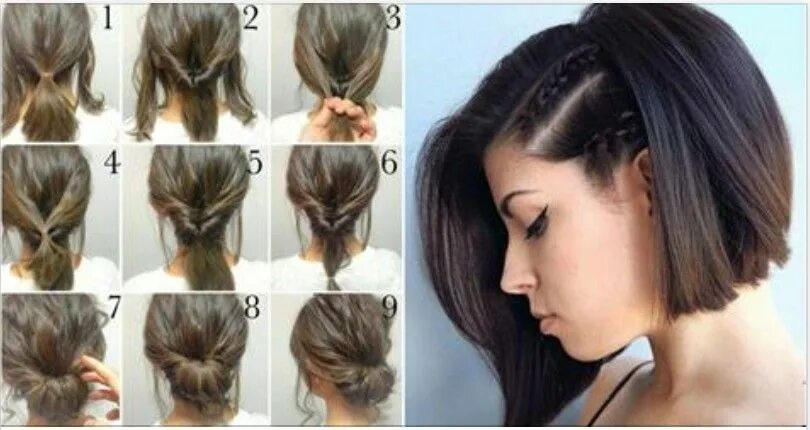 Красивые прически на каре в школу Пин на доске Frisuren Прически, Вечерняя прическа, Короткие стрижки