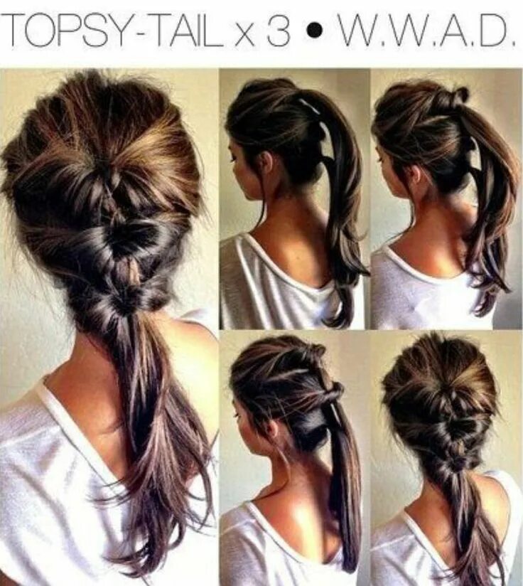 Красивые прически на каждый день Triple pony-tail Coiffures simples, Coiffure femme, Coiffures simples et faciles