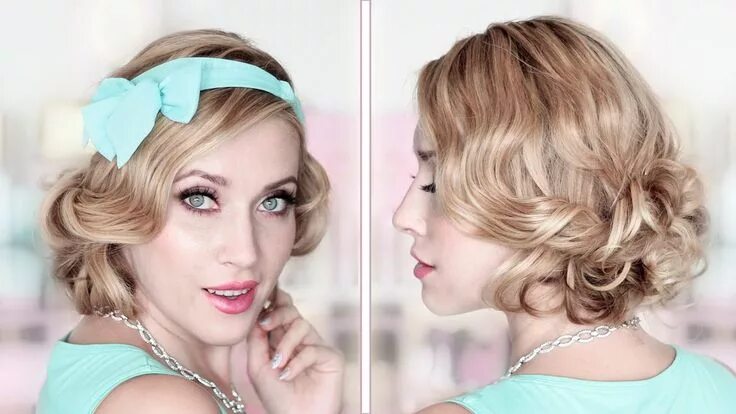 Красивые прически на короткие волосы с челкой How to fake short hair ❤ CURLY BOB holiday updo hairstyle tutorial ❤ Heatless cu