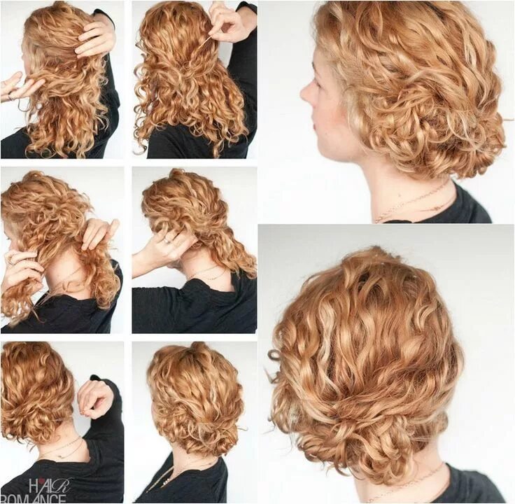 Красивые прически на кудрявые волосы Frisuren mit Naturlocken: Hochsteckfrisuren für Locken zum Nachmachen Coiffure c