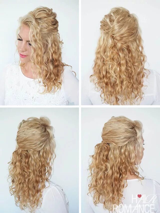 Красивые прически на кудрявые волосы средней длины 30 Curly Hairstyles in 30 Days - Day 6 (Hair Romance) Hair romance, Curly hair s