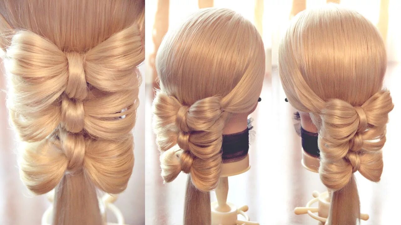 Красивые прически на манекенах Три бантика Авторские причёски Лена Роговая Hairstyles by REM Copyright © #hairs