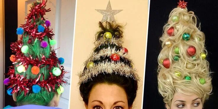 Красивые прически на новый год "Christmas Tree Hair" Is All Over Instagram This Holiday Season Christmas tree h